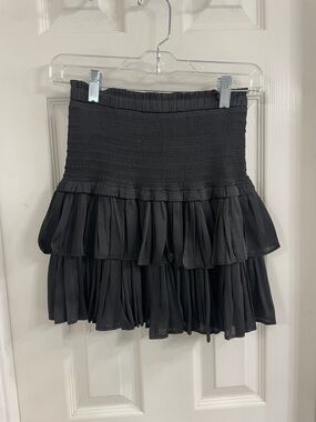 Black 2 Tiered Ruffle Mini Skirt Size S
